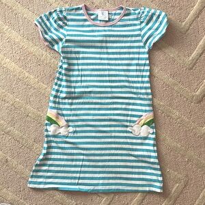 Little English Rainbow Appliqué T-Shirt Dress